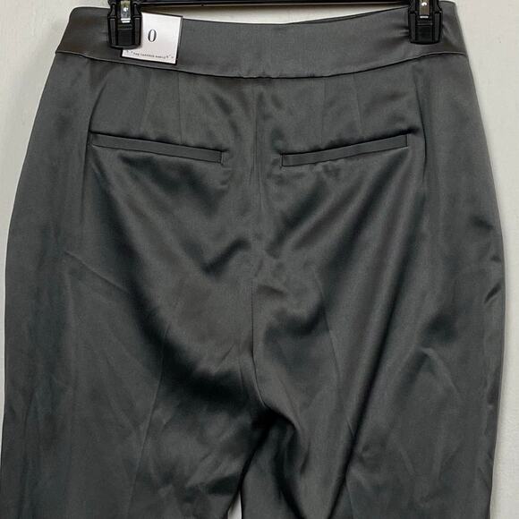 NWT White House Black Market WHBM Silver Satin Wrap Tapered Ankle Pant Size 0 - Picture 6 of 14